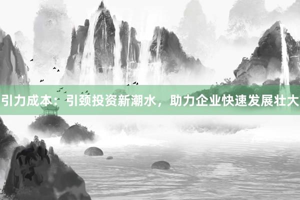 引力成本：引颈投资新潮水，助力企业快速发展壮大