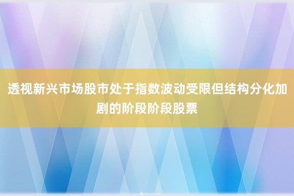 透视新兴市场股市处于指数波动受限但结构分化加剧的阶段阶段股票
