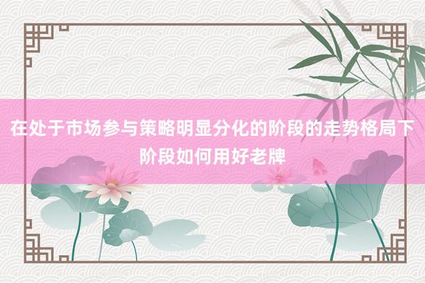 在处于市场参与策略明显分化的阶段的走势格局下阶段如何用好老牌