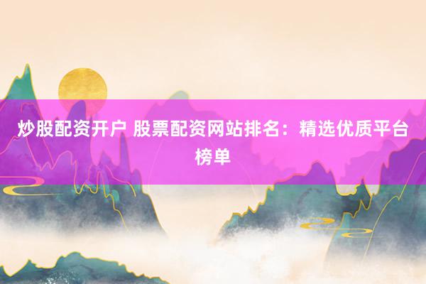 炒股配资开户 股票配资网站排名：精选优质平台榜单