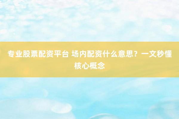 专业股票配资平台 场内配资什么意思？一文秒懂核心概念