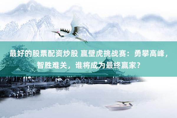 最好的股票配资炒股 赢壁虎挑战赛：勇攀高峰，智胜难关，谁将成为最终赢家？